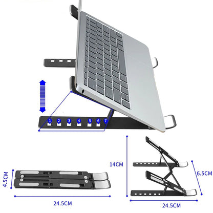 Portable Laptop Stand 7/10 Gears Foldable ABS Tablet for Macbook Apple Air Pro Lenovo Samsung Bracket Universal Pad PC Holder - Checkouts UK