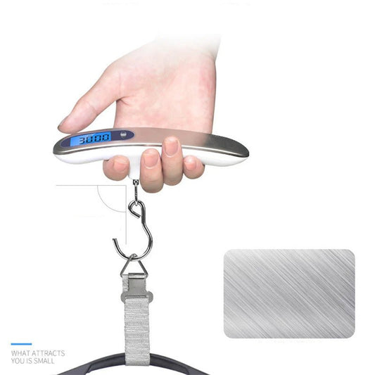 Portable Scale Digital LCD Display 110lb/50kg Electronic Luggage Hanging Suitcase Travel Weighs Baggage Fishing Scale with Hook - Checkouts UK