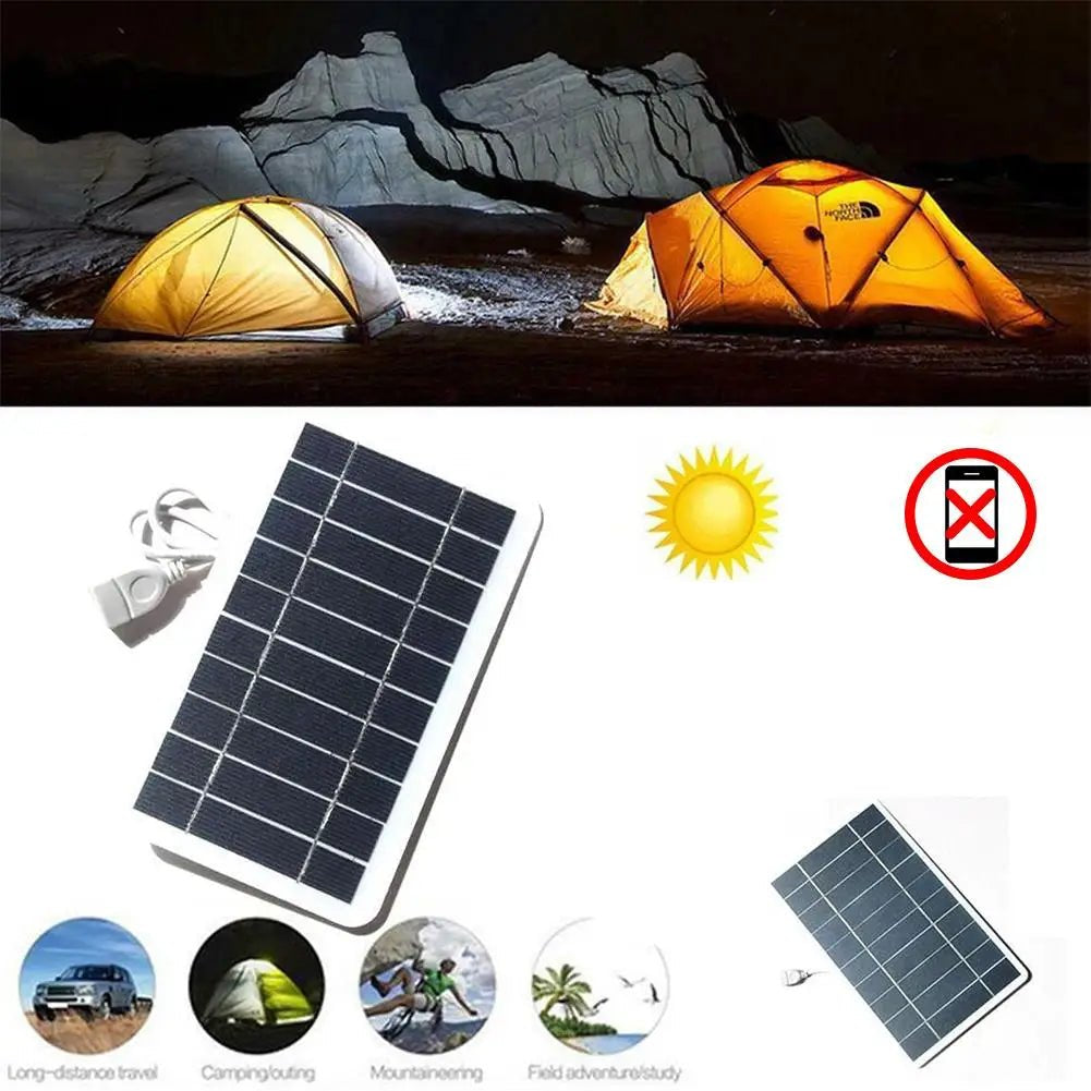 Portable Solar Panel 5V 2W Solar Plate With USB Safe Charge Stabilize Battery Charger For Power Bank Phone Outdoor Camping Home - Checkouts UK