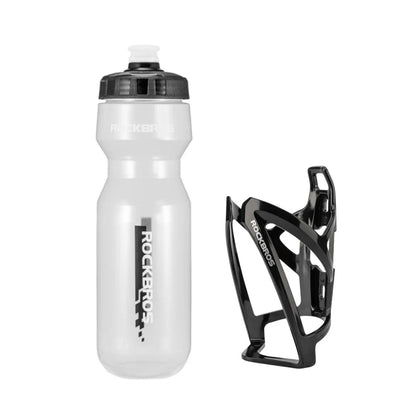 ROCKBROS Cycling Water Bottle+Water Bottle Holder 2 - Piece Set - 750ml Sports Water Bottle+Integrated Molded Water Bottle Holder - Checkouts UK