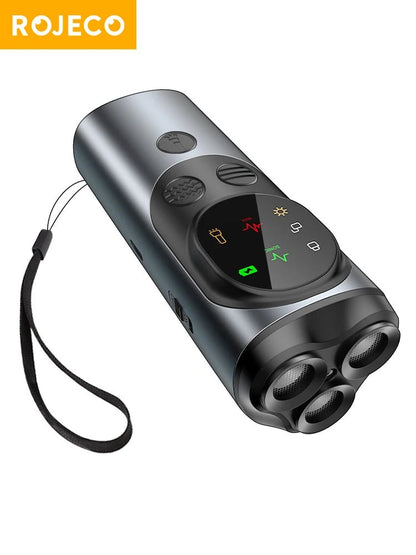 ROJECO Dog Repeller Ultrasonic Dog Trainer Anti Barking Training Device Rechargeable High Power Dog Repeller With LED Flashlight - Furbury