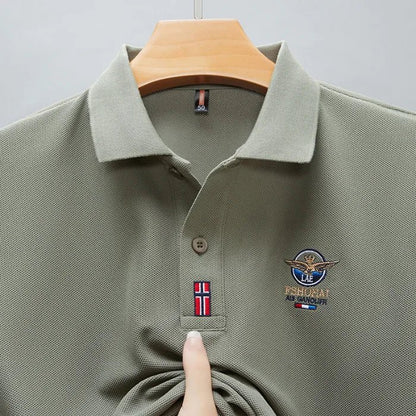 Short Sleeved Polo Shirt for Men in Summer 2025, New Business Casual Wrinkle Resistant Half Sleeved Lapel T-shirt, Loose and Iro - Checkouts UK