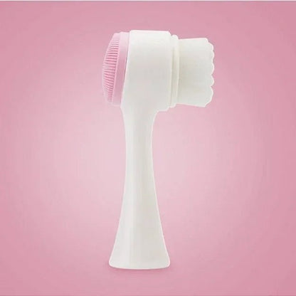 Silica Gel Facial Brush Double Sided Facial Cleanser Blackhead Removing Product Pore Cleaner Exfoliating Facial Brush Face Brush - Checkouts UK