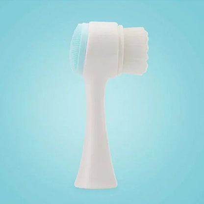 Silica Gel Facial Brush Double Sided Facial Cleanser Blackhead Removing Product Pore Cleaner Exfoliating Facial Brush Face Brush - Checkouts UK