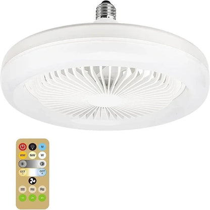 Smart 3 - in - 1 Ceiling Fan with Remote Control Lighting Lamp E27 Converter Base 85 - 265V Lighting Base for Bedroom and Living Room - Checkouts UK