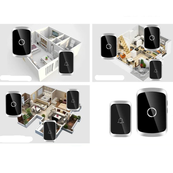 Smart Wireless Doorbell Door Chime Kit No Socket Required 300M/984 FT Remote 38 Songs Melodies Sound Home Door Bell Battery Type - Checkouts UK
