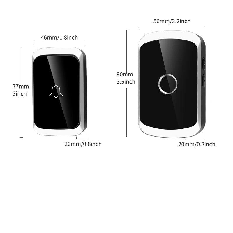 Smart Wireless Doorbell Door Chime Kit No Socket Required 300M/984 FT Remote 38 Songs Melodies Sound Home Door Bell Battery Type - Checkouts UK