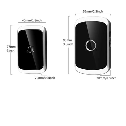 Smart Wireless Doorbell Door Chime Kit No Socket Required 300M/984 FT Remote 38 Songs Melodies Sound Home Door Bell Battery Type - Checkouts UK