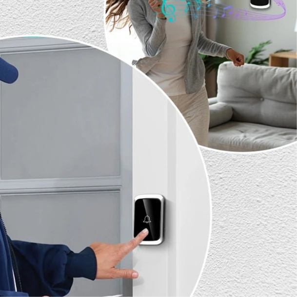 Smart Wireless Doorbell Door Chime Kit No Socket Required 300M/984 FT Remote 38 Songs Melodies Sound Home Door Bell Battery Type - Checkouts UK