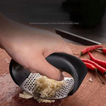 Stainless Steel Garlic Press Crusher Manual Garlic Mincer Chopping Garlic Tool Fruit Vegetable Tools Kitchen Accessories Gadget - Checkouts UK