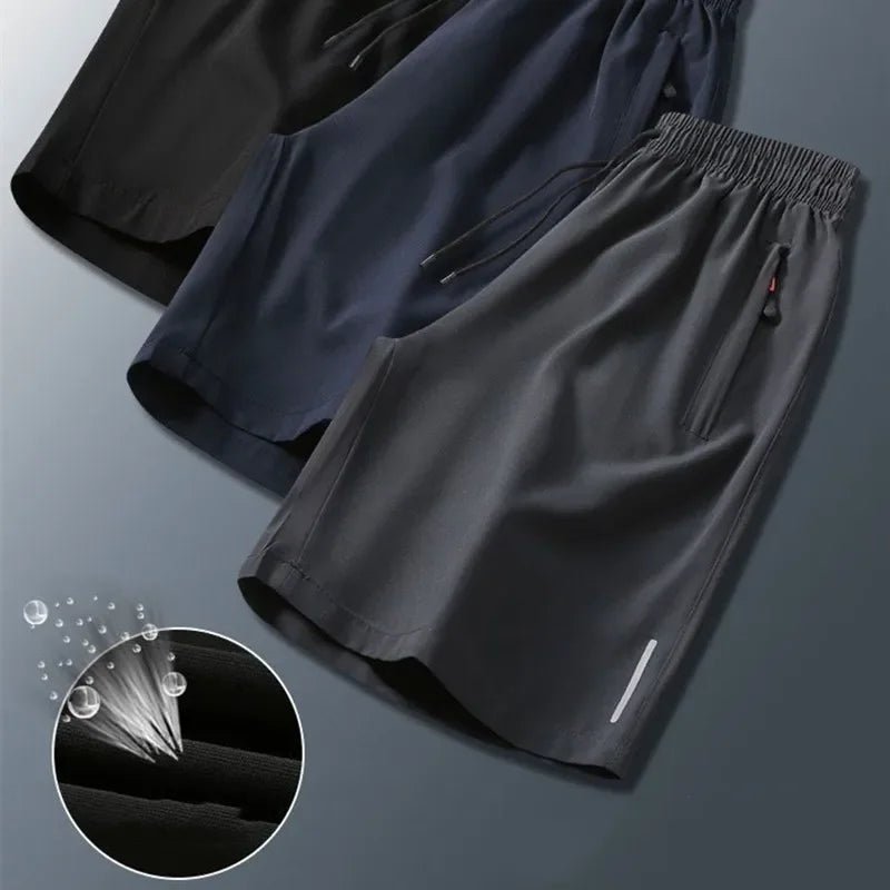 Summer Men Shorts Ice Silk Running Gym Sport Shorts Quick Dry Breathable Beach Short Pant Fitness Jogging Cool Casual Sportswear - Checkouts UK