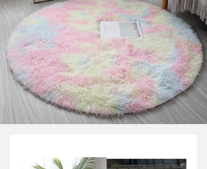 Super Soft Plush Round Rug Mat Fluffy White Carpets For Living Room Home Decor Bedroom Kid Room Decoration Salon Thick Pile Rug - Checkouts UK