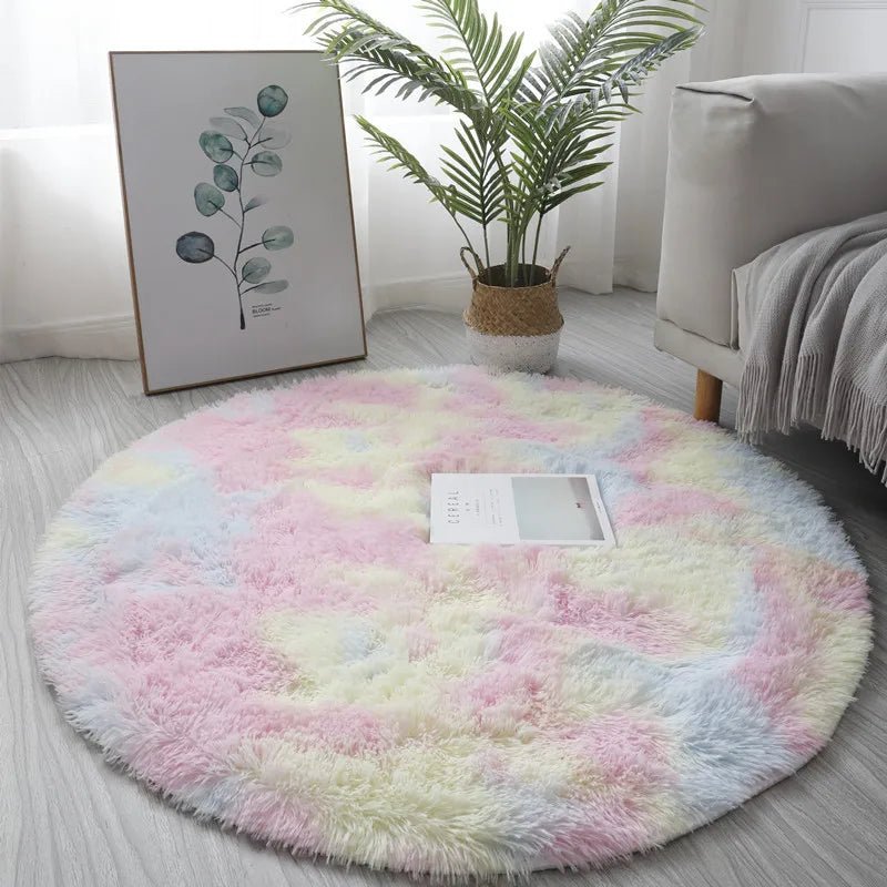 Super Soft Plush Round Rug Mat Fluffy White Carpets For Living Room Home Decor Bedroom Kid Room Decoration Salon Thick Pile Rug - Checkouts UK