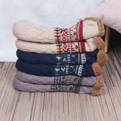 Super Warm Winter Non - slip Floor Socks Women Men Snow Socks Sleep Carpet Socks Slippers Socks Women Velvet Boot Unsiex Home Wear - Checkouts UK