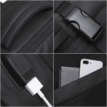 Travel Backpack Men Business Backpack School Expandable USB Bag Large Capacity 17.3 Laptop Waterproof Fashion Backpack - Checkouts UK