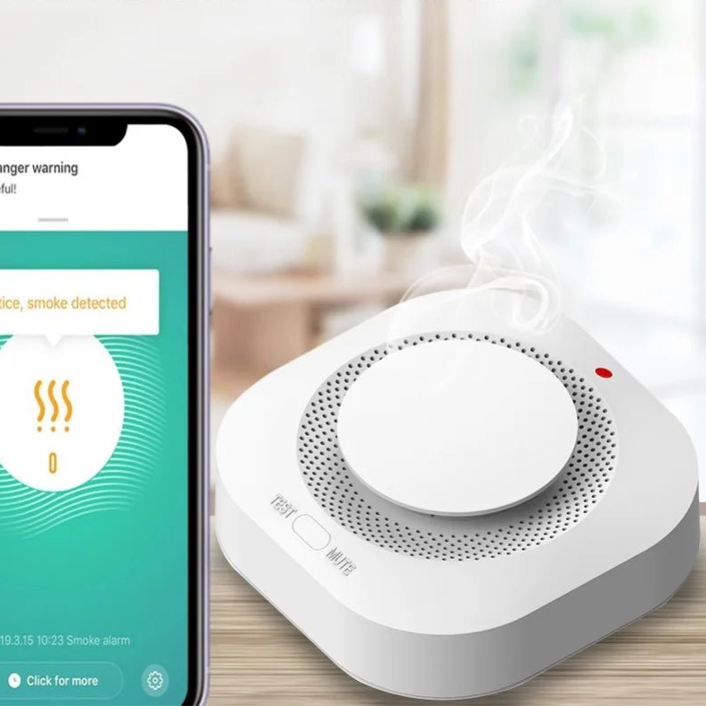 Tuya Smart WiFi/Zigbee Smoke Detector Smart Fire Alarm Progressive Sound Photoelectric Smoke Sensor Work with Tuya Zigbee Hub - Checkouts UK