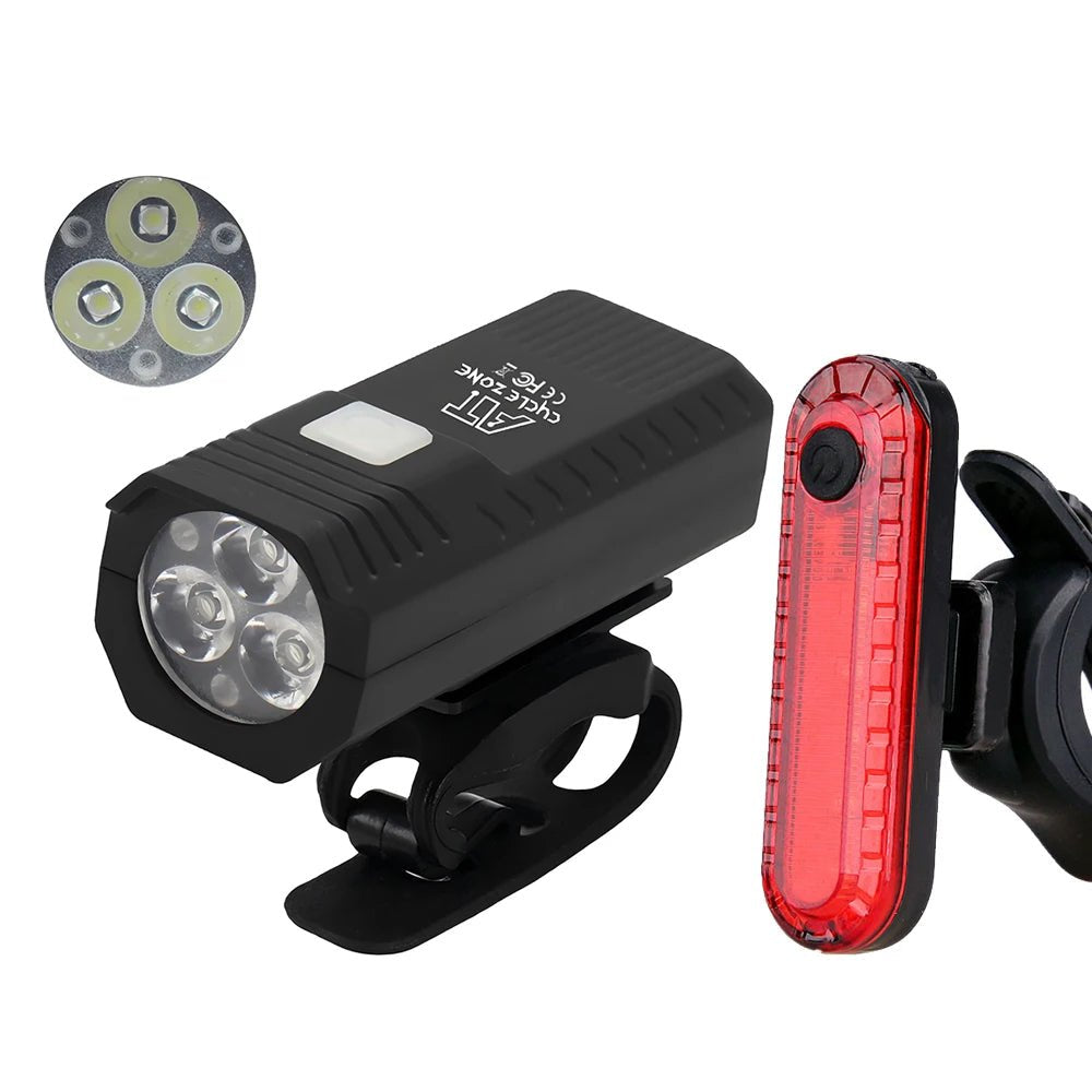 USB Rechargeable Bike Light Set Front Light with Taillight Easy to Install 3 Modes Bicycle Accessories for the Bicycle - Checkouts UK