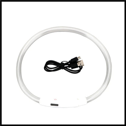 USB Rechargeable Luminous Collar Adjustable Led Glowing Dog Collar for Large Small Dogs Cat Night Light Collar Pet Safety Harnes - Checkouts UK