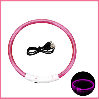 USB Rechargeable Luminous Collar Adjustable Led Glowing Dog Collar for Large Small Dogs Cat Night Light Collar Pet Safety Harnes - Checkouts UK