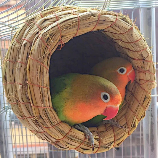 Wholesale Bulk 1pc Natural Handmade Straw Bird Nest Pigeon House Parrot Nest Warm Pet Bedroom Courtyard Small Animal Bird Cages - Furbury