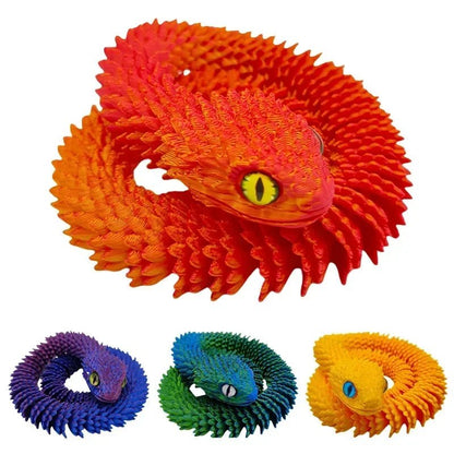 Wholesale Bulk 3D Printed Snake Rotatable Joints Snake Figurines Home Office Desktop Crafts Ornament Creative Home Garden Landscape DIY Animal - Furbury