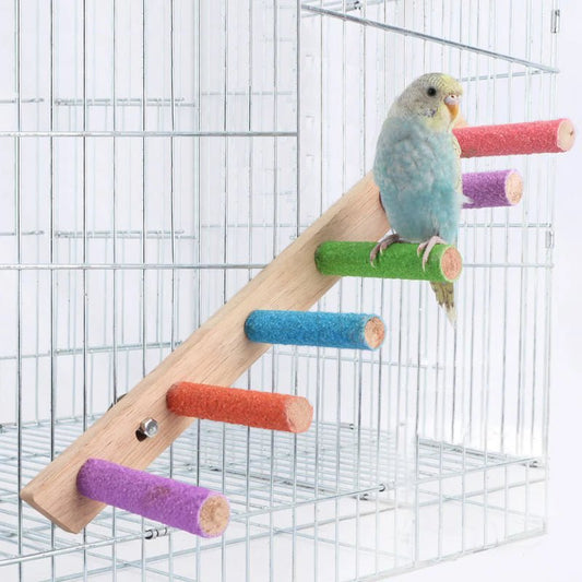 Wholesale Bulk 4/6/8 Step Bird Climbing Ladder Parrot Toy Ladder Bird Interaction Fun Climbing Toys Wooden Exercise Rack - Furbury