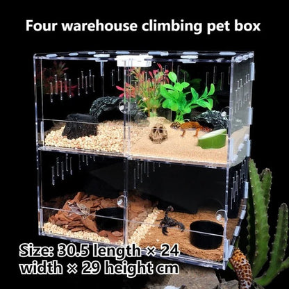 Wholesale Bulk Acrylic Reptile Container Magnetic Acrylic Reptile Cage Acrylic Reptile Breeding Box With Thermometer And Insect Breeding Box - Furbury