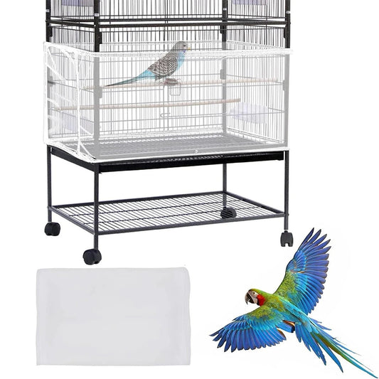 Wholesale Bulk Adjustable Bird Cage Net Cover Birdcage Seed Feather Catcher Soft Skirt Guard Birdcage Nylon Mesh Netting for Round Square Cages - Furbury