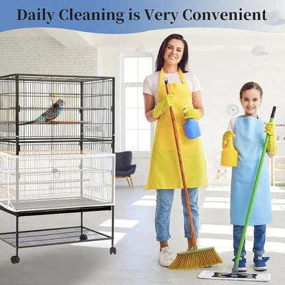 Wholesale Bulk Adjustable Bird Cage Net Cover Birdcage Seed Feather Catcher Soft Skirt Guard Birdcage Nylon Mesh Netting for Round Square Cages - Furbury