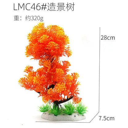 Wholesale Bulk Aquarium Ornaments Simulation Plants Fish Tank Landscaping Home Decorations Plastic Water Plants Flowers Trees Rocks Accessories - Furbury