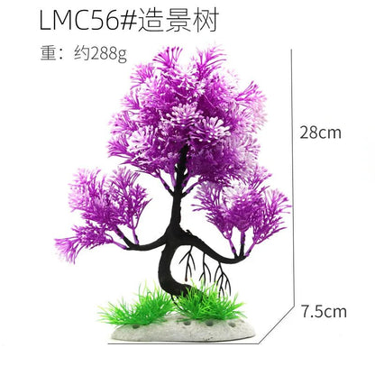 Wholesale Bulk Aquarium Ornaments Simulation Plants Fish Tank Landscaping Home Decorations Plastic Water Plants Flowers Trees Rocks Accessories - Furbury