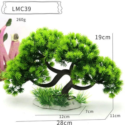 Wholesale Bulk Aquarium Ornaments Simulation Plants Fish Tank Landscaping Home Decorations Plastic Water Plants Flowers Trees Rocks Accessories - Furbury