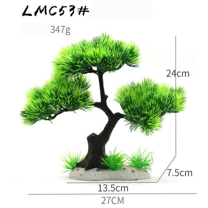 Wholesale Bulk Aquarium Ornaments Simulation Plants Fish Tank Landscaping Home Decorations Plastic Water Plants Flowers Trees Rocks Accessories - Furbury