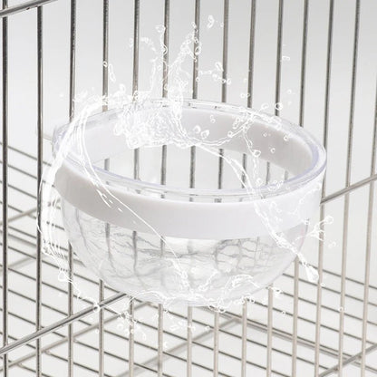 Wholesale Bulk Bird Feeding Bowl Detachable Transparent Bowl Plastic Food Cup For Cage Convenient Hanging Seed Water Feeder for Parrots - Furbury