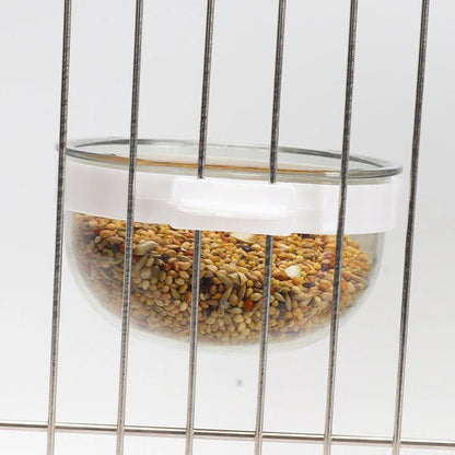 Wholesale Bulk Bird Feeding Bowl Detachable Transparent Bowl Plastic Food Cup For Cage Convenient Hanging Seed Water Feeder for Parrots - Furbury