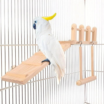 Wholesale Bulk Bird Perches Platform Swing Climbing Ladder Parrot Cage Accessories Wooden Playing Gyms Exercise Stands Parrot Cage Toys Sets - Furbury