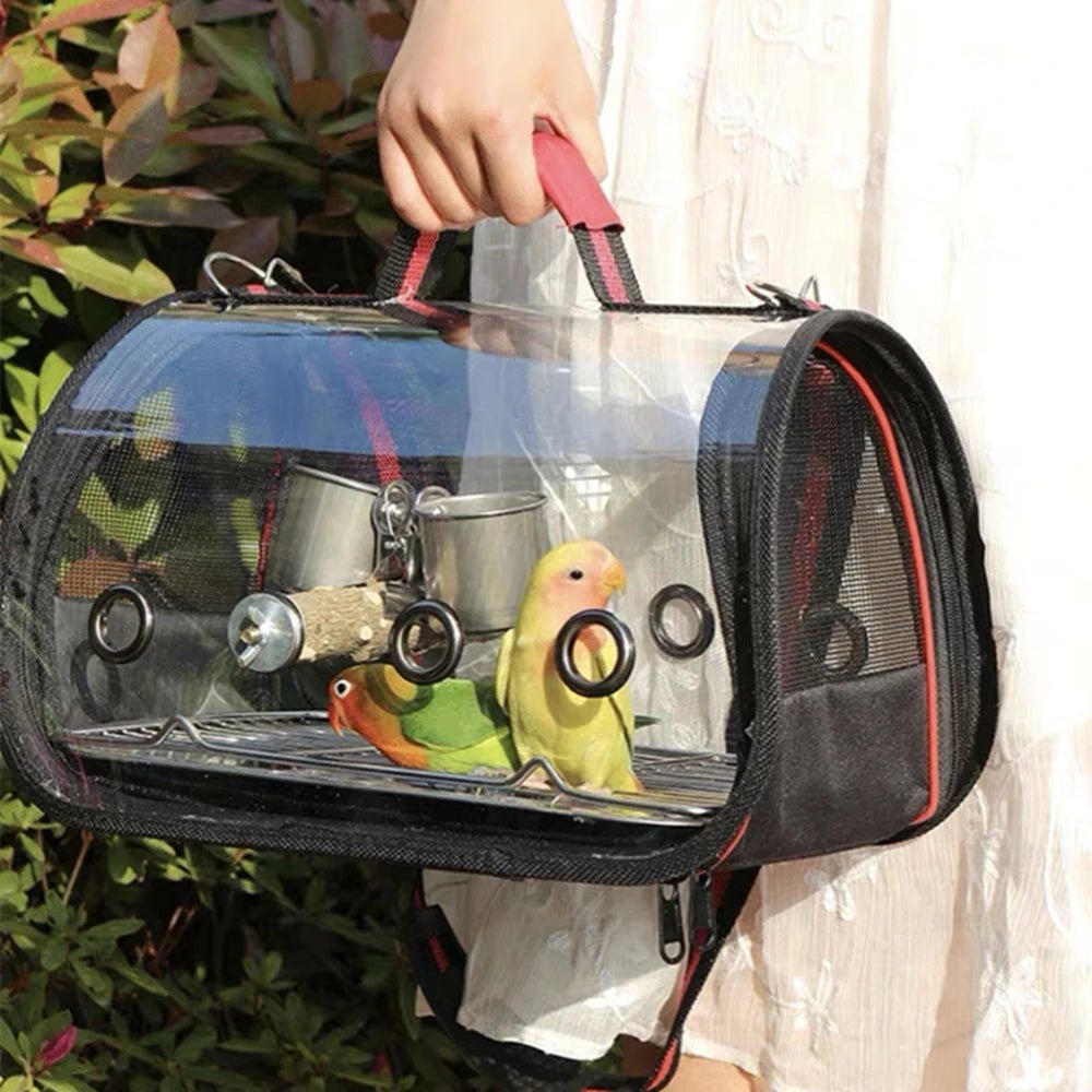 Wholesale Bulk Bird Transport Cage Bird Travel Carrier with Perch Breathable Space Parrot Go Out Backpack Multi - functional Bird bag Outdoor - Furbury