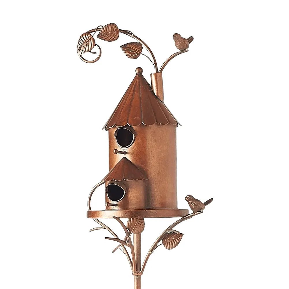 Wholesale Bulk Birdhouse Garden Stakes Outdoor Decor Metal Bird House Art Crafts Bird Feeders Miniatures for Outdoor Garden Decorations - Furbury