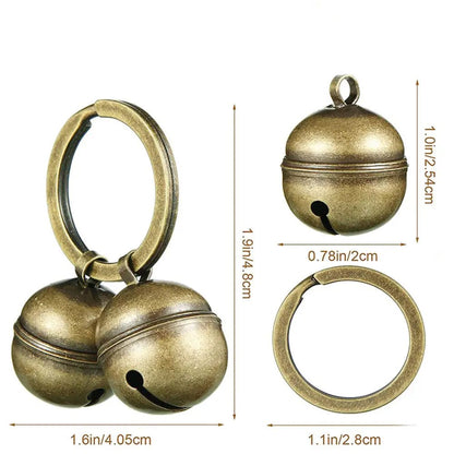 Wholesale Bulk Cat Dog Collar Bells Brass Bells for Collar Dog Charm Bells Pet Pendant with Key Rings for Collars Necklace - Furbury