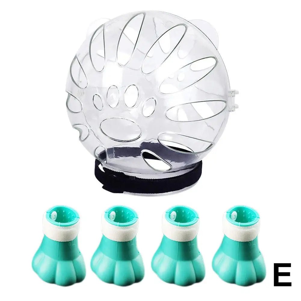 Wholesale Bulk Cat Muzzle Boots Set Anti Bite Breathable Space Hood Clear Cats Helmet With Paw Cover Portable Astronaut Helmet For Grooming ﻿ - Furbury