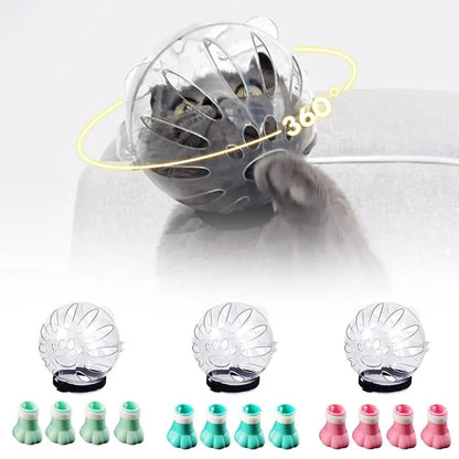Wholesale Bulk Cat Muzzle Boots Set Anti Bite Breathable Space Hood Clear Cats Helmet With Paw Cover Portable Astronaut Helmet For Grooming ﻿ - Furbury