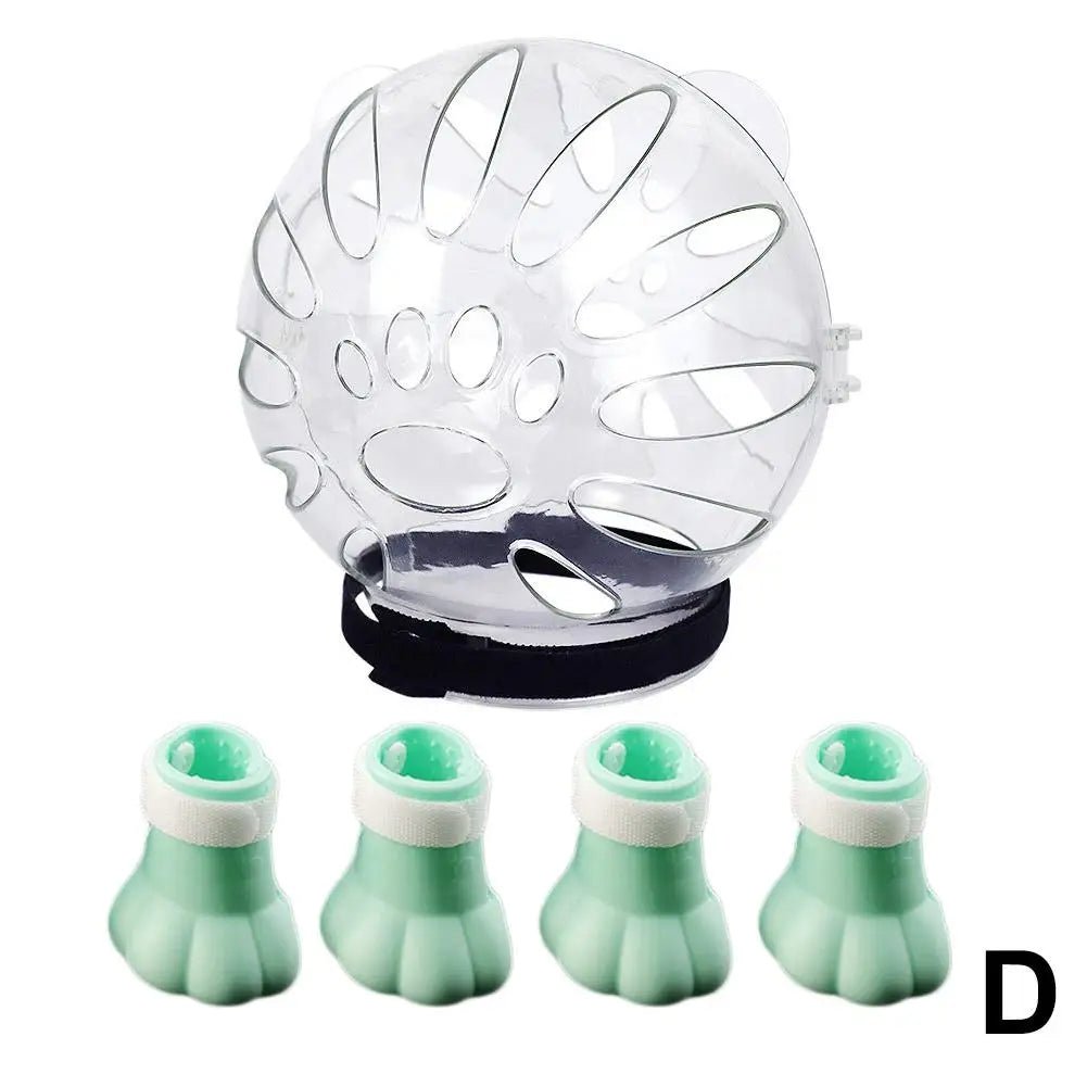 Wholesale Bulk Cat Muzzle Boots Set Anti Bite Breathable Space Hood Clear Cats Helmet With Paw Cover Portable Astronaut Helmet For Grooming ﻿ - Furbury