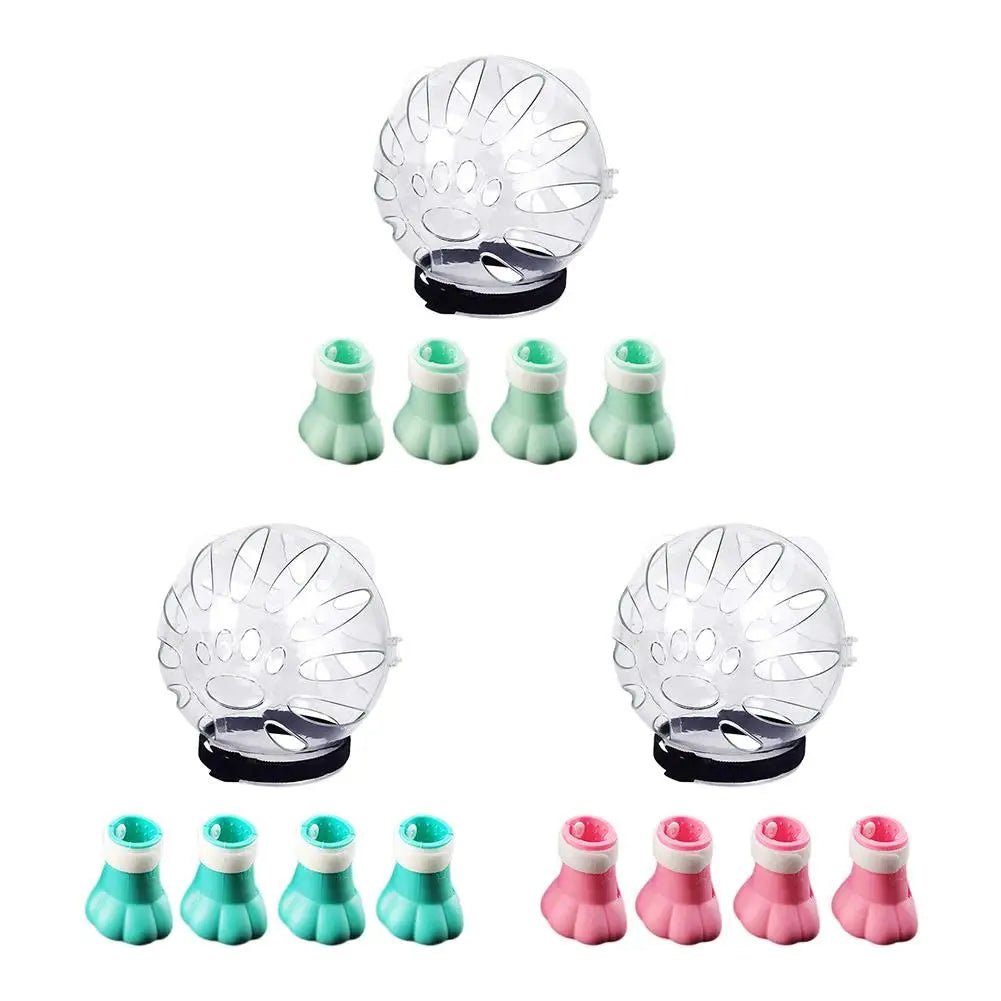 Wholesale Bulk Cat Muzzle Boots Set Anti Bite Breathable Space Hood Clear Cats Helmet With Paw Cover Portable Astronaut Helmet For Grooming ﻿ - Furbury