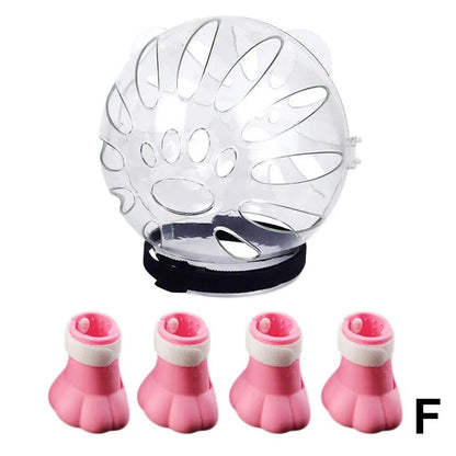 Wholesale Bulk Cat Muzzle Boots Set Anti Bite Breathable Space Hood Clear Cats Helmet With Paw Cover Portable Astronaut Helmet For Grooming ﻿ - Furbury