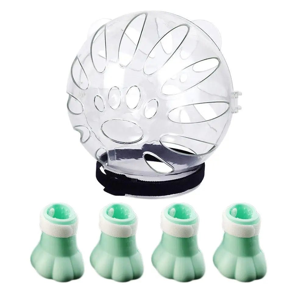Wholesale Bulk Cat Muzzle Boots Set Anti Bite Breathable Space Hood Clear Cats Helmet With Paw Cover Portable Astronaut Helmet For Grooming ﻿ - Furbury