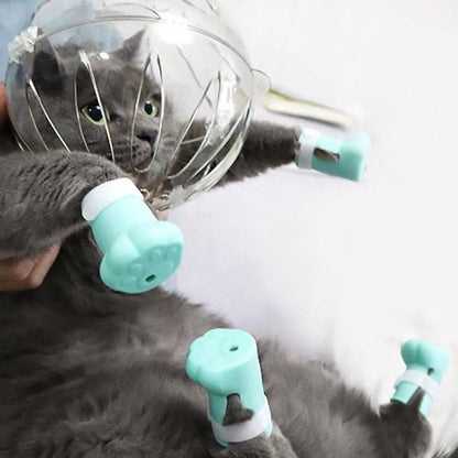 Wholesale Bulk Cat Muzzle Boots Set Anti Bite Breathable Space Hood Clear Cats Helmet With Paw Cover Portable Astronaut Helmet For Grooming ﻿ - Furbury