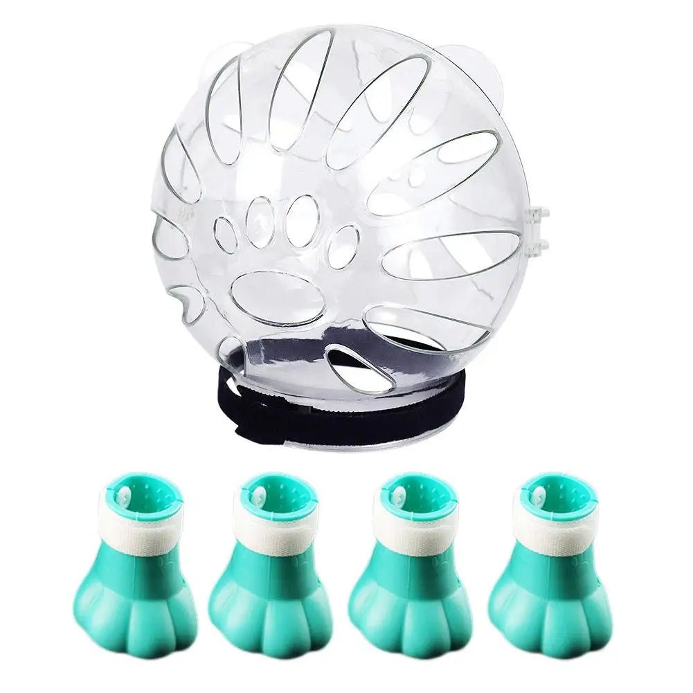 Wholesale Bulk Cat Muzzle Boots Set Anti Bite Breathable Space Hood Clear Cats Helmet With Paw Cover Portable Astronaut Helmet For Grooming ﻿ - Furbury