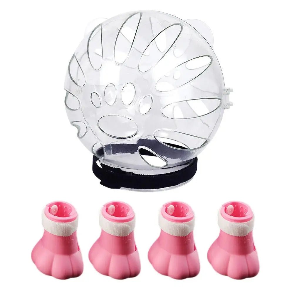 Wholesale Bulk Cat Muzzle Boots Set Anti Bite Breathable Space Hood Clear Cats Helmet With Paw Cover Portable Astronaut Helmet For Grooming ﻿ - Furbury