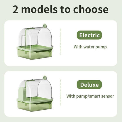 Wholesale Bulk Clear Hanging Bird Bath Automatic Water Circulation Bath Shower For Bird Easy to clean Space Saving Design Bird Cage Accessory - Furbury