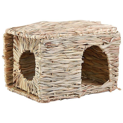 Wholesale Bulk Foldable Woven Rabbit Cages Pets Hamster Guinea Pig Bunny Grass Chew Toy Mat House Bed Nests for Small Animal Rabbit Accessories - Furbury